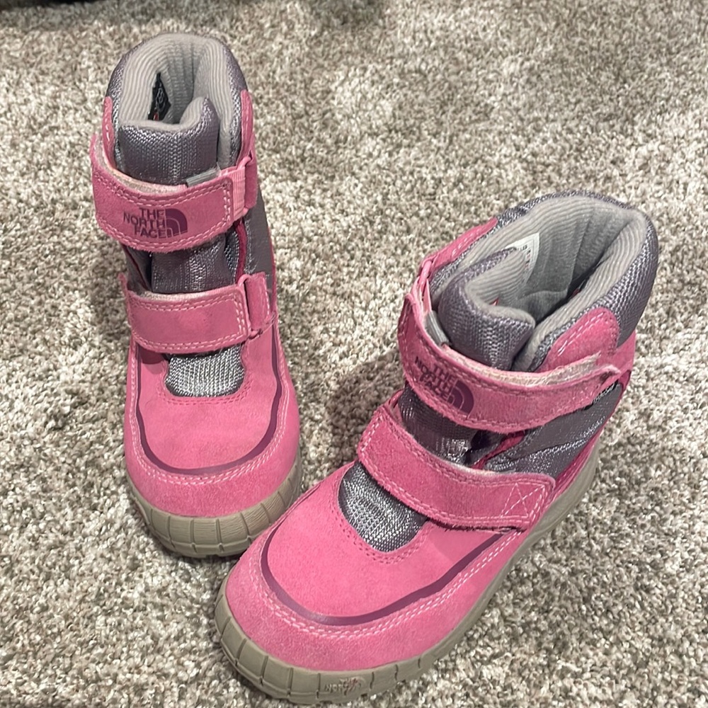 North Face pink Velcro boots. Size 13.
